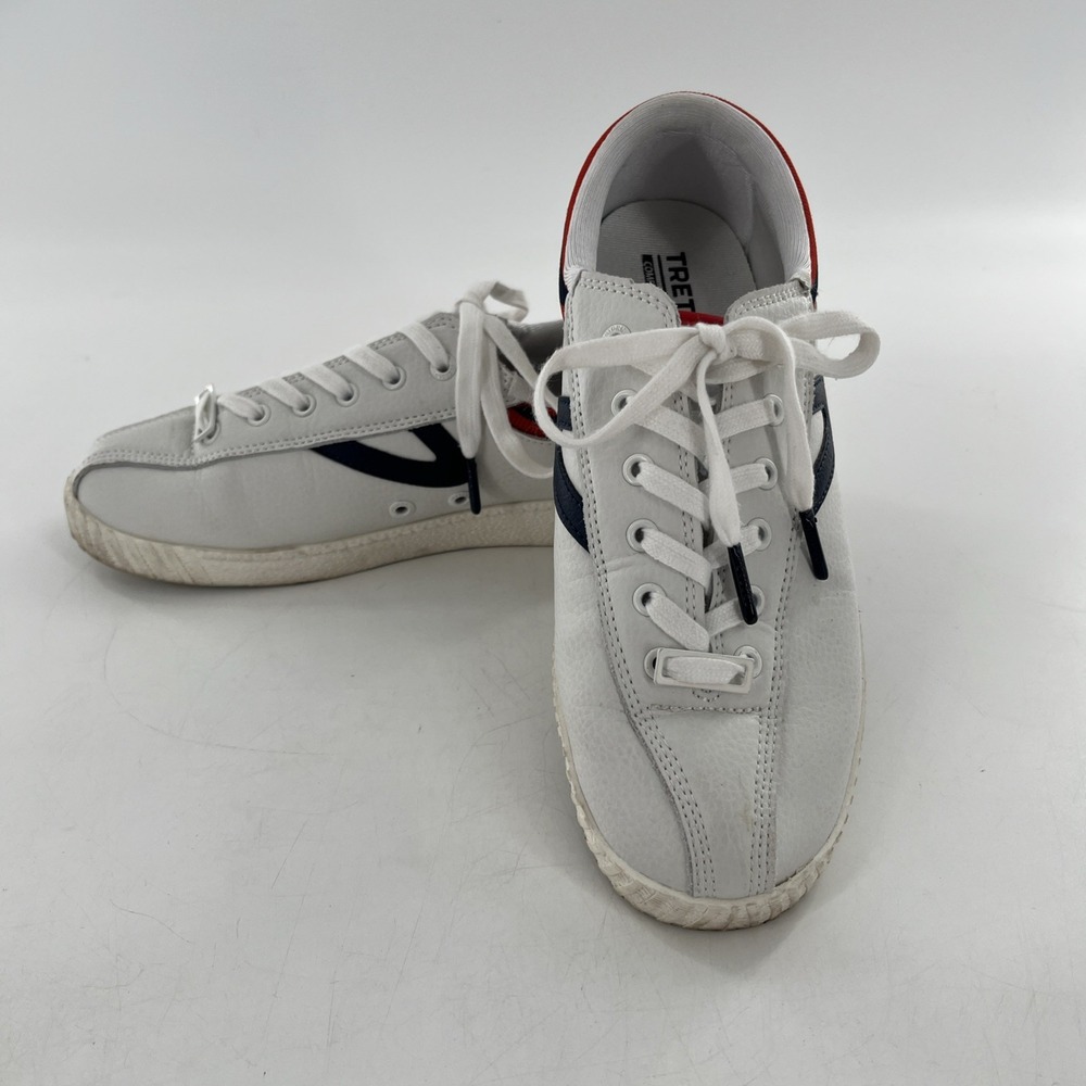 Tretorn Nylite Leather Sneaker Casual Women Shoe 8.5 Preppy St. Red White Blue